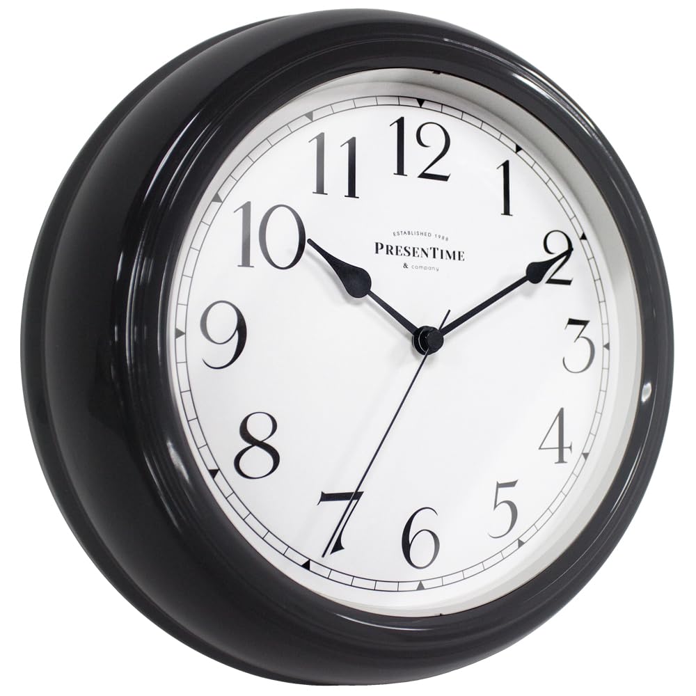 Horloge murale moderne noire 25,4 cm Molly décorative et chic