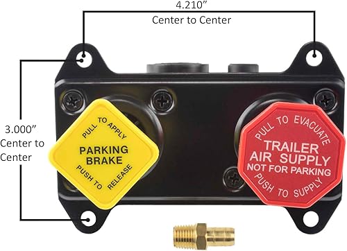 Miniatura 3 de World American WA65157 Válvula de control de tablero 1/4 ″ NPT - Válvula de freno de aire de cinco puertos para International ProStar 2010-2016,