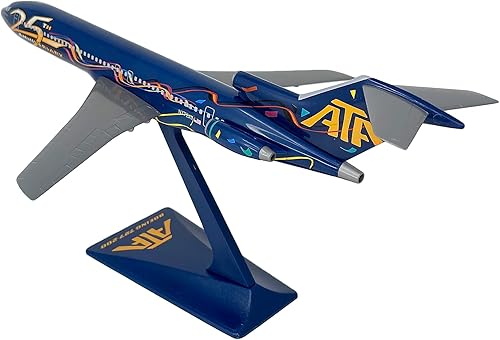Miniatura 2 de Flight Miniatures ATA 25th Anniversary Boeing 727-200 Escala 1:200 – Modelo de avión de plástico a presión – Réplica coleccionable de ATA Airlines