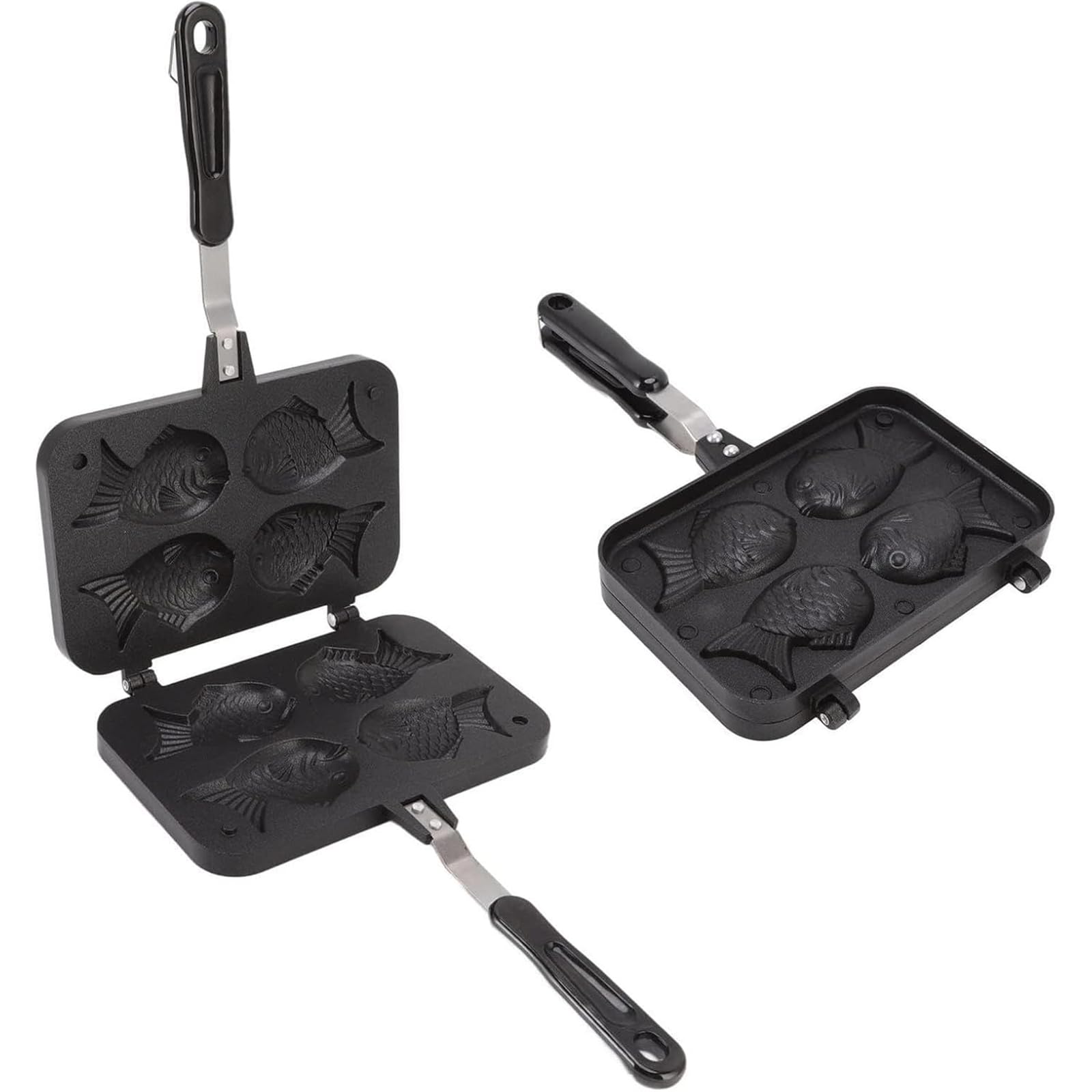 Omenluck Taiyaki Pan Aluminum Nonstick Fish Waffle Mold 8.9x14.4in Outdoor
