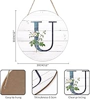 Vista 147 de Welcome Sign for Wall Initial Letter C Blue Round Wood Signs Monogram White Floral Wood Plaque Fresh Flowers 12in Mid Century Home Wall Decor for