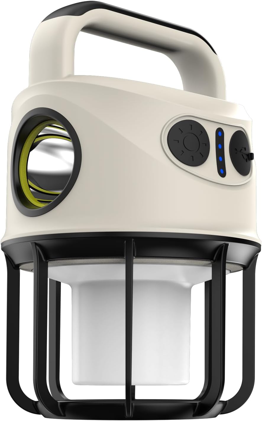 Portable Camping Lantern Flashlight | Rechargeable LED COB Light 2400mah Battery Solar Power Type C Charging Auto Sensing Floodlight Multiple Lighting - View #8