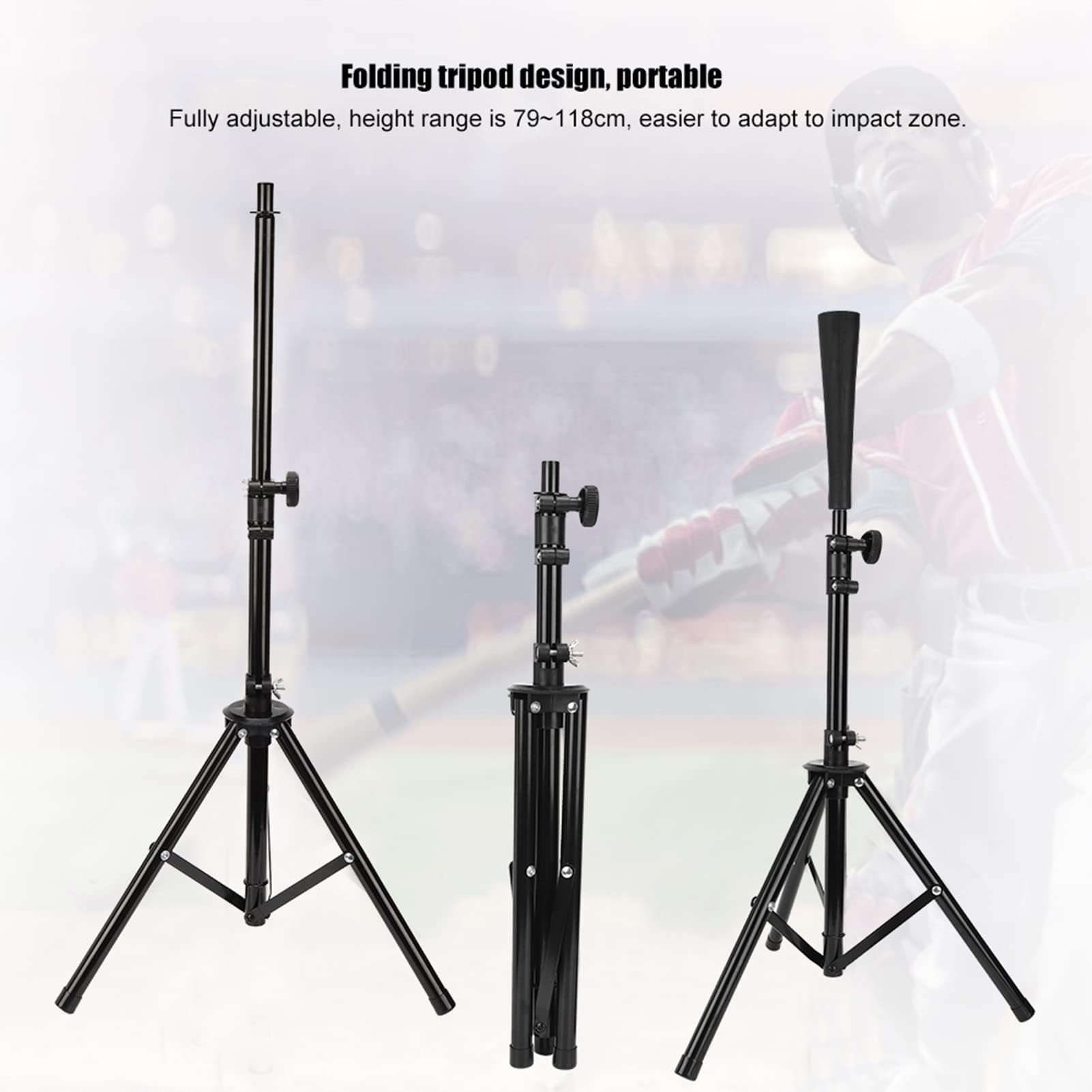 VGEBY T-Shirt da Battuta da Baseball, 1 Pezzo T-Shirt da Battuta da Baseball Treppiede Regolabile per Softball Supporto a T Allenamento per Colpire la Palla