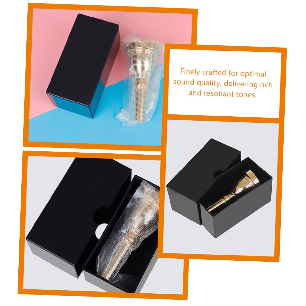 PartyKindom Bocchino per Musicisti in Ottone 14mm di Colore Oro Stabilità e Facile da Rimuovere per Tuba per Musicisti Professionisti e Principianti Professionisti e Principianti