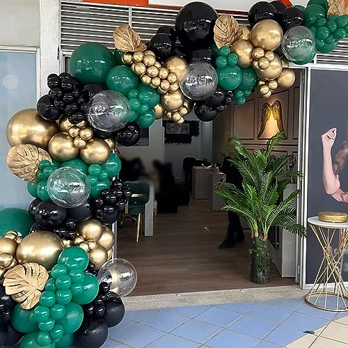 Image of Voircoloria 110pcs Dark Green Balloons 12inch Green Latex Party Balloons for Birthday, Graduation, St. Patrick's Day, Christmas, Baby Shower, Dinosaur Party, Anniversary Party Decorations