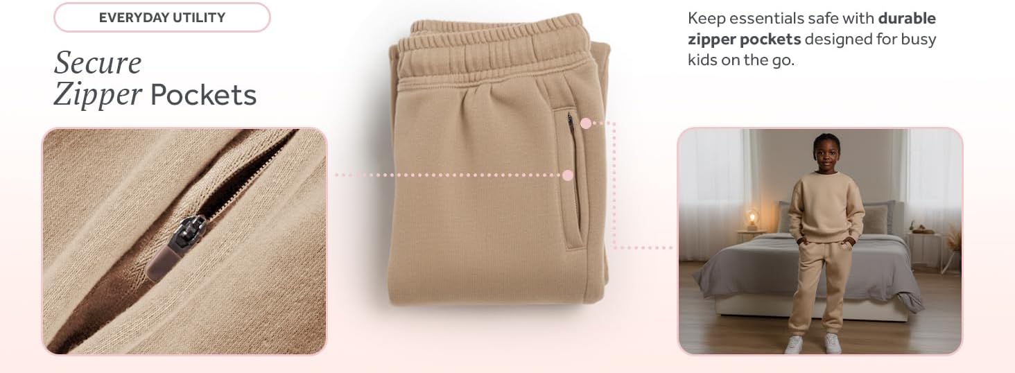 PURE CHAMP Girls Sweatpants 3 Pack Fleece Athletic Joggers, Teen Sweat Pants with Zipper Pockets and Drawstring Size 4-16 - Image 5