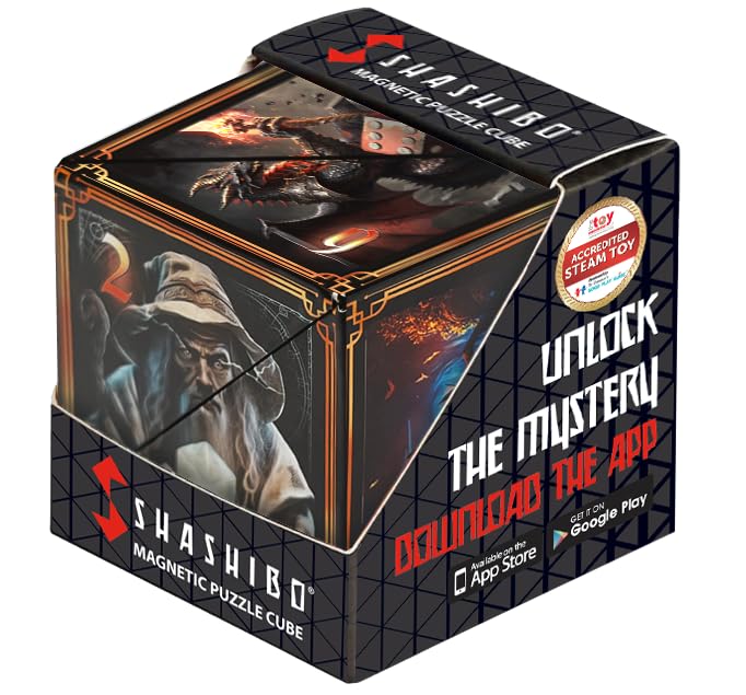 SHASHIBO Shape Shifting Box - STEM Magnetic Fidget Cube That Transforms Into Over 70 Shapes, Download Fun in Motion Toys Mobile App (Tales of Ovirnia)