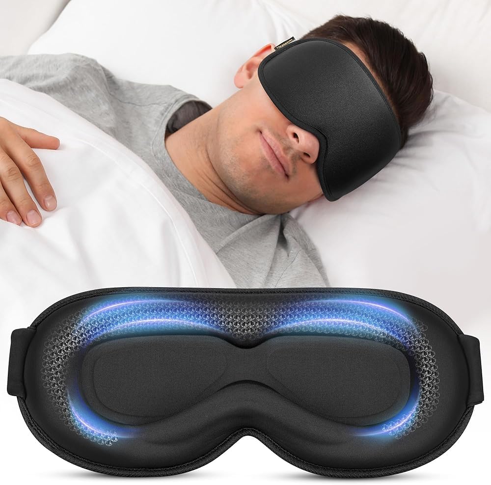 Travel Essentials Blackout Sleep Mask for Men Women: Weighted Designed 3D Zero Eye Pressure Soft - for Long Flight, Car Trip, Office Nap, Bedroom, Apartment - Rest and Relaxation Gifts