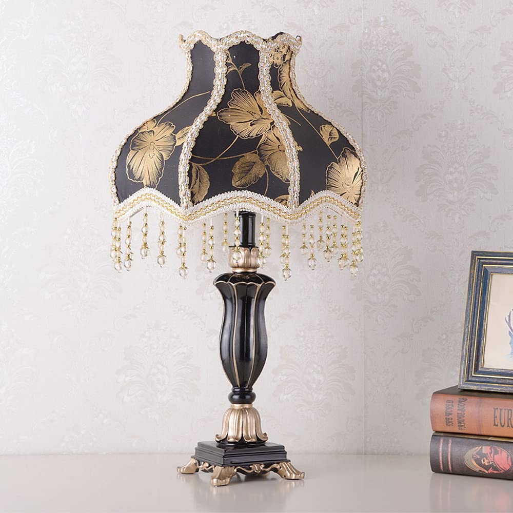 Lampka nocna LED Retro lampa stołowa abażur z tkaniny żywiczne lampy biurkowe do lampy do sypialni Deco lampa stołowa