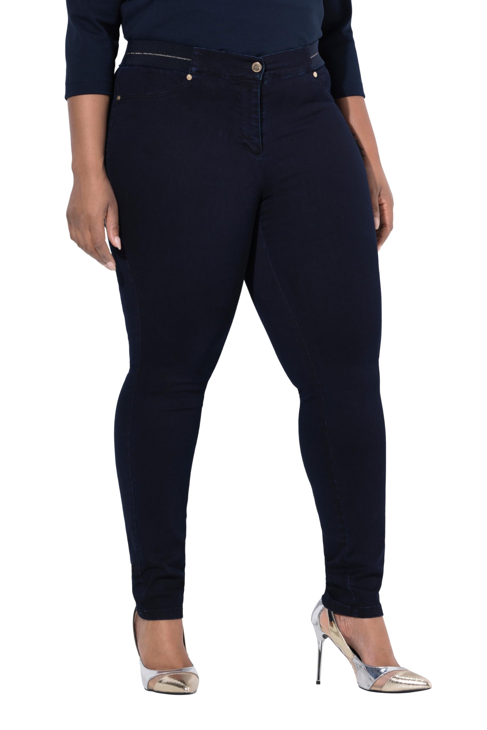 Ulla Popken Damen große Größen Übergrößen Plus Size Jeggings Sarah, schmales Bein, Elastikbund, Stretch 844742