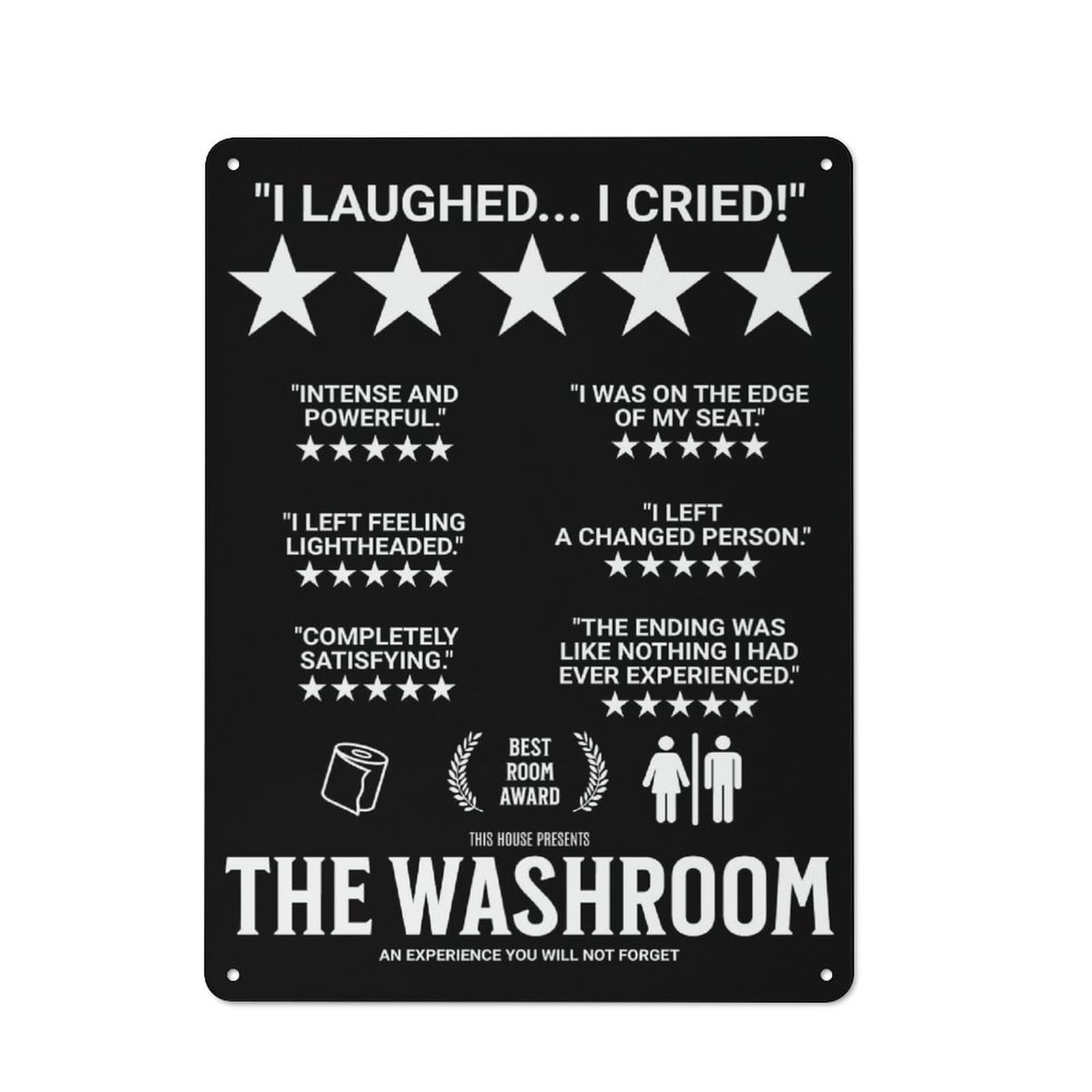 Junmoney Washroom Laughed Cried Retro Kitchen Metal Sign 40X30cm Featuring Bistro Wall Plaque For Restaurant, Kitchen, Counter Or Breakfast Nook
