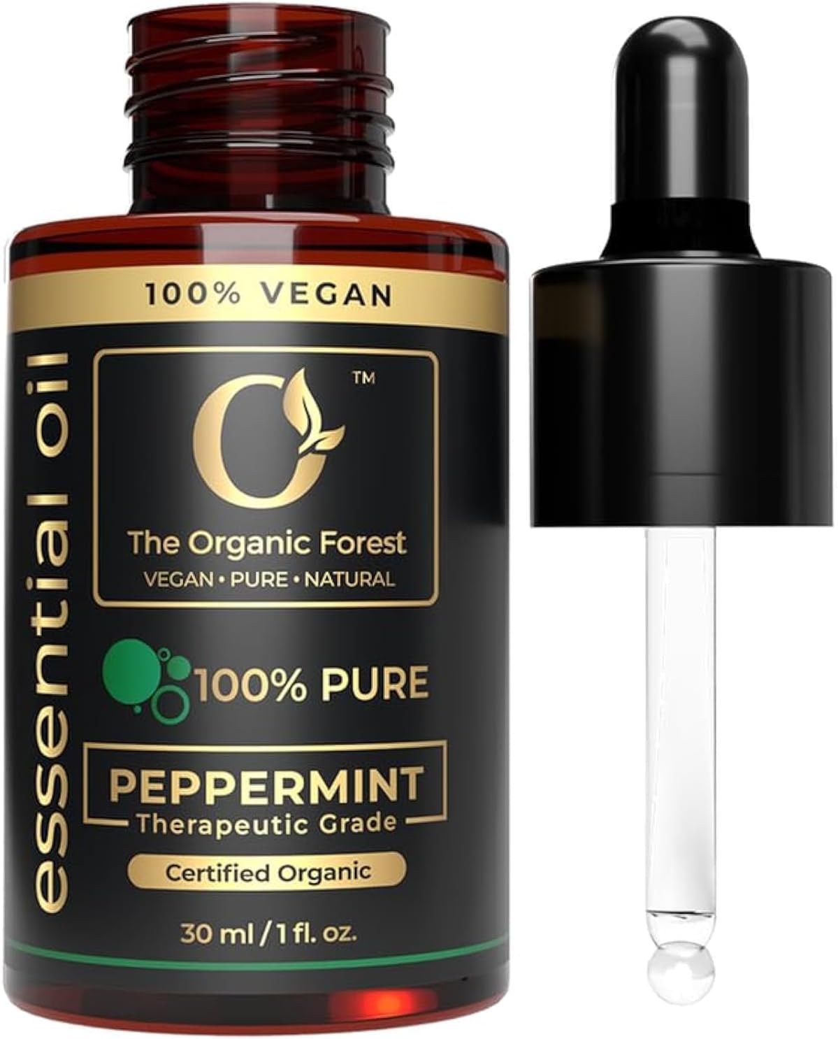 100% Plant Based Peppermint Essential Oil for Hair Growth | Repel Rats & Ants Naturally | Pure & Organic Peppermint Oil for Lips, Skin & Aromatherapy - Non-GMO, Therapeutic Grade, Multipurpose Use