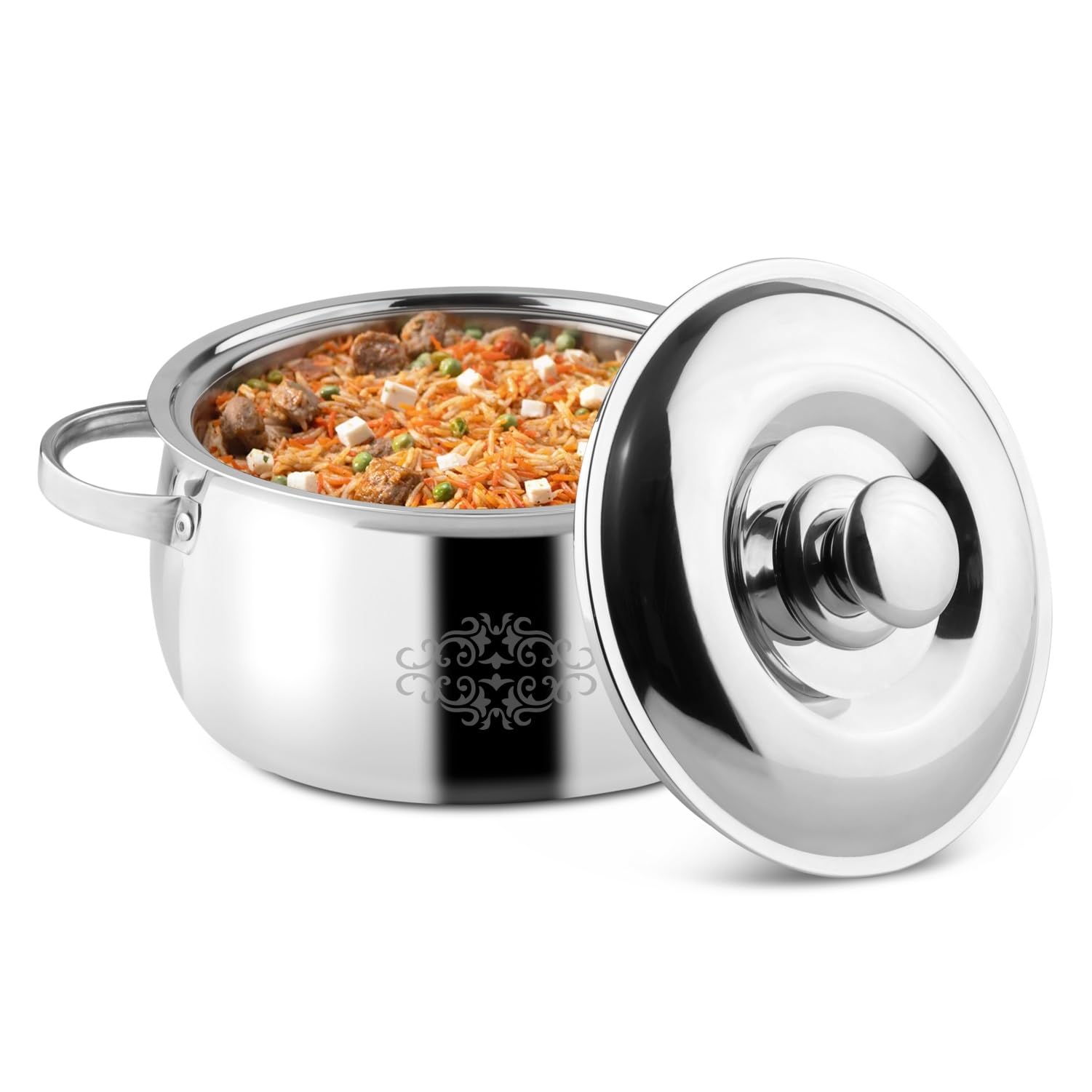 JAYPEE SteelGrip Stainless Steel Casserole 2 Liter PU Insulated with Side Handles Press Fit Lid BPA Free Food Grade Hot Pot for Meal Easy to Store Ideal for Pulao Chapatti Roti Serving Casserole Set