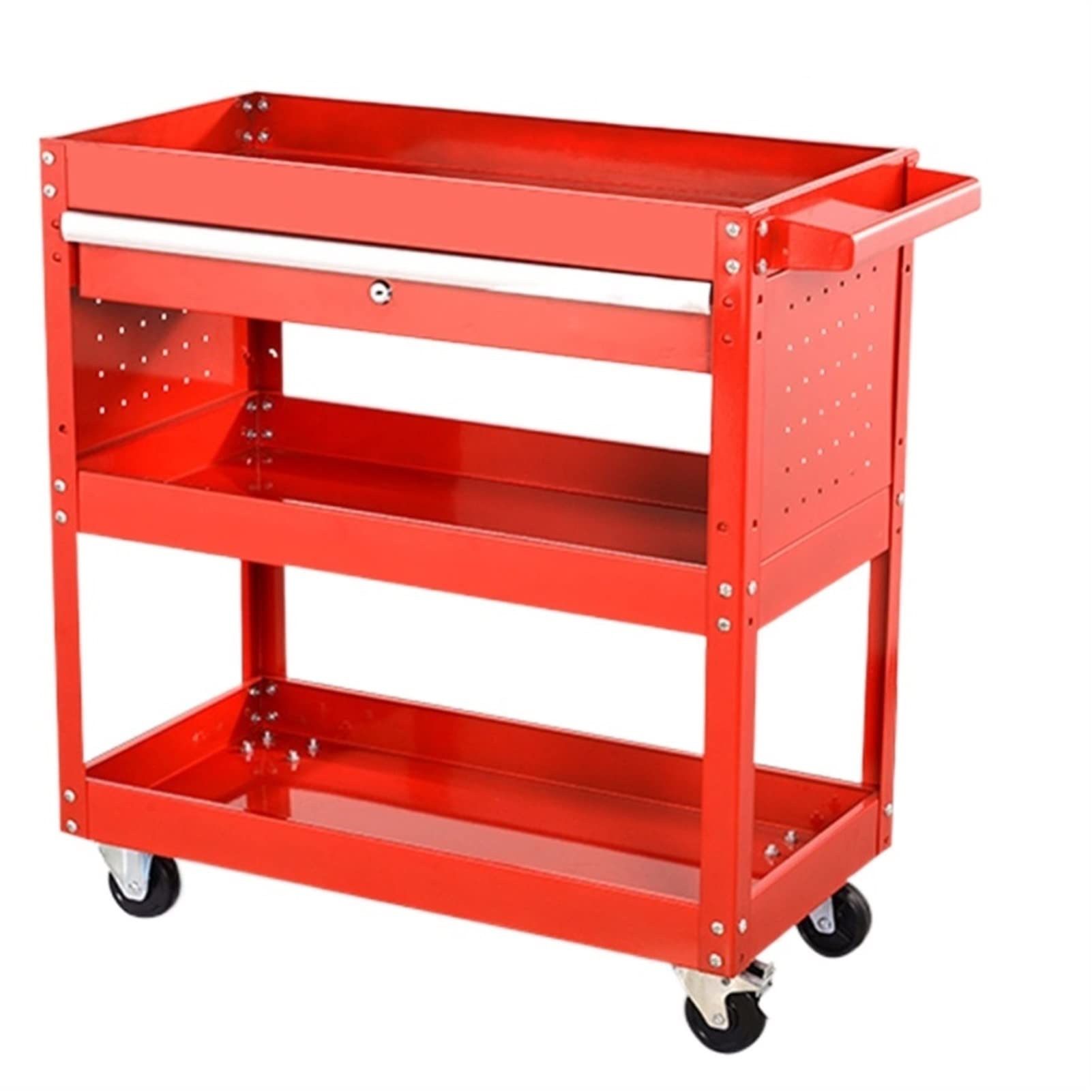 Tool Cart Rolling Tool Cabinet with Wheels, Mechanical Workshop Tools Organizer, Organizers Garage S System,Red Drawer