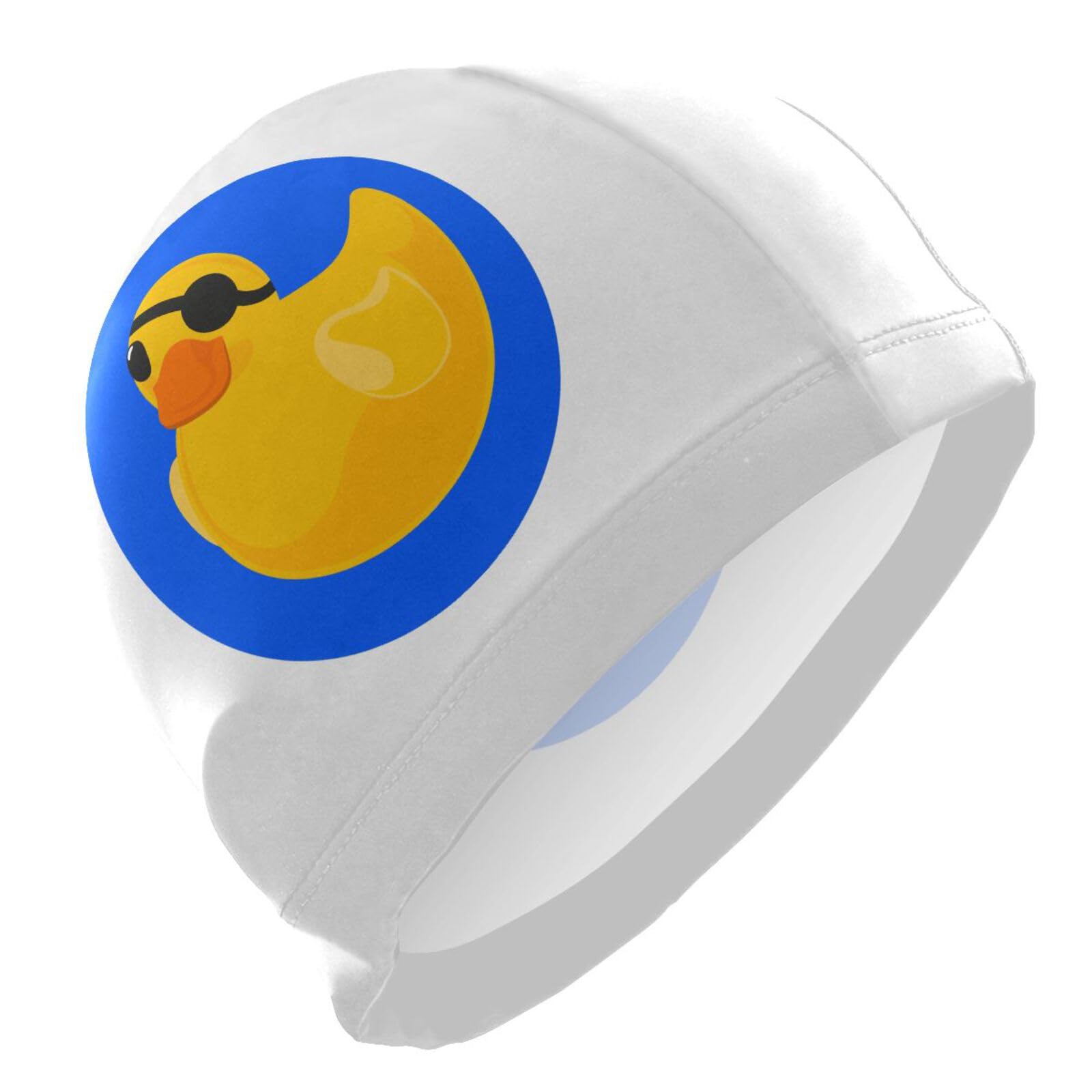 Dallonan Swimming Cap Unisex Adult Swim Cap Women Men Rubber Yellow Pirate Duck Polyester