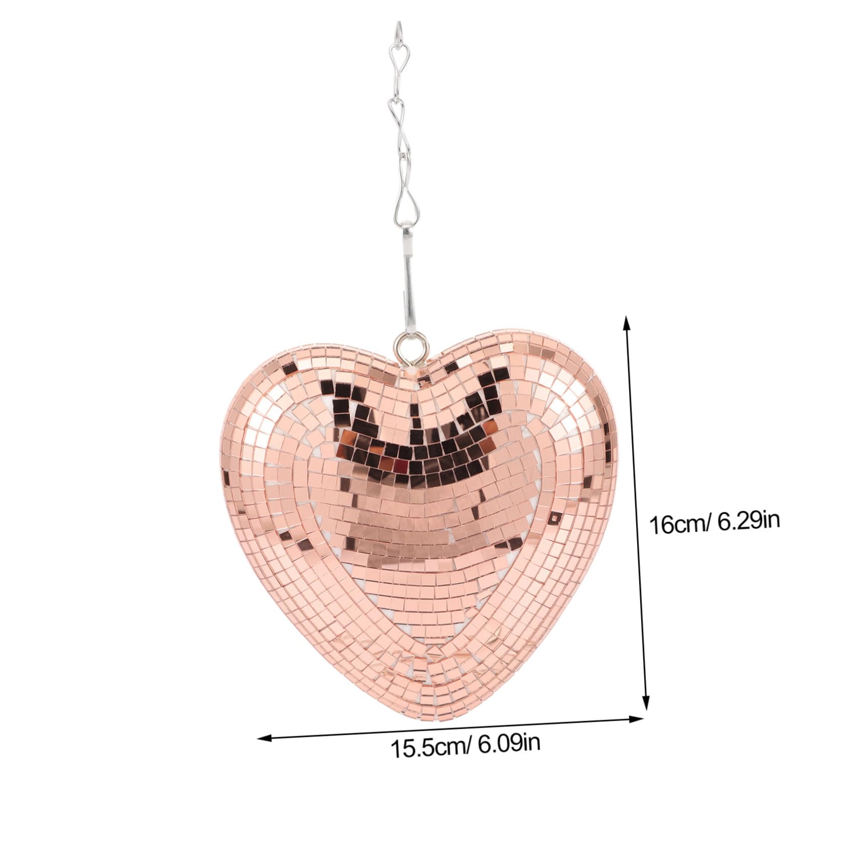 ERINGOGO Disco Decorations Party Mirror Disco Ball Heart Shape Hanging Ball Decorative Mirror for Parties