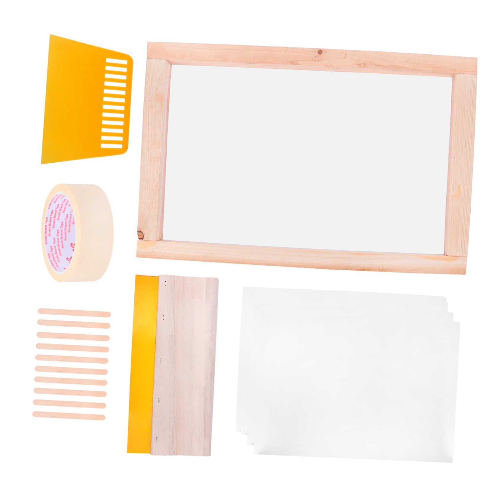 Kit de sérigraphie en bois et plastique avec cadre transparent pour créations DIY enfants