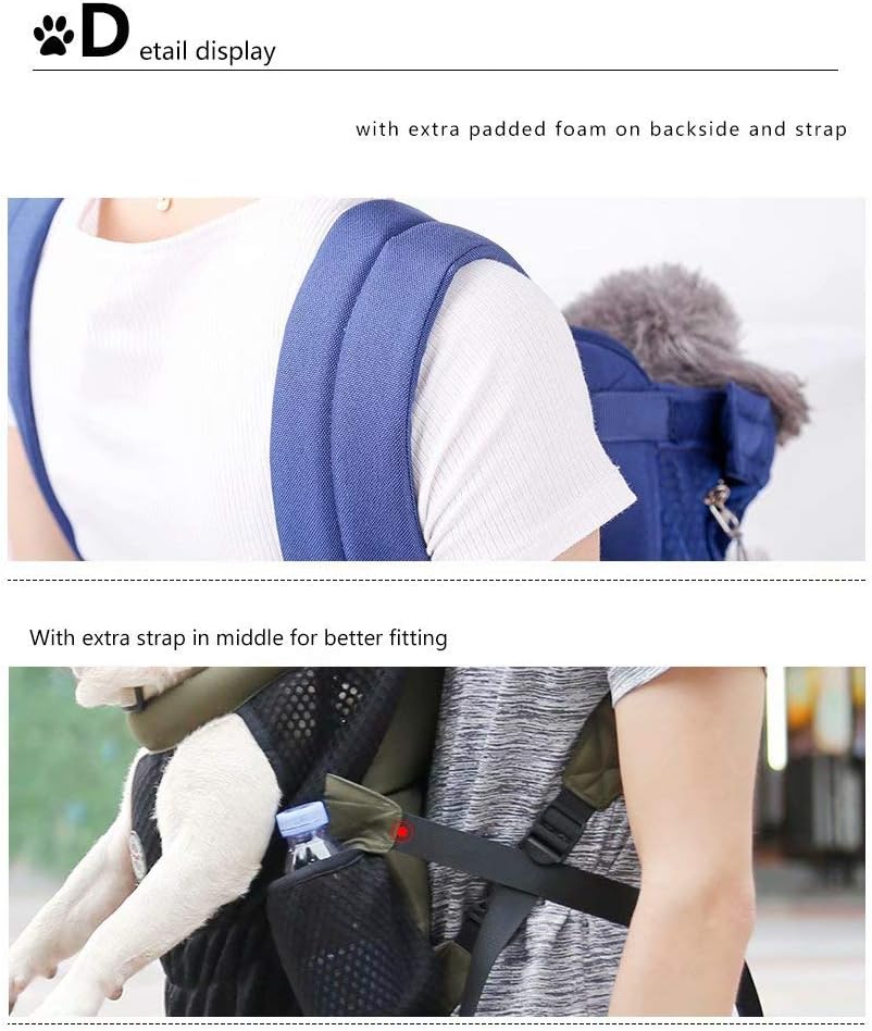 Dog Backpack - Legs Out Dog Carriers for Small Dogs Medium Dogs, Adjustable Front Chest Backpack, Wide Straps Shoulder Pads, Hands-Free Cat Travel Bag for Walking Hiking Bike and Motorcycle, Gray : Pet Supplies
