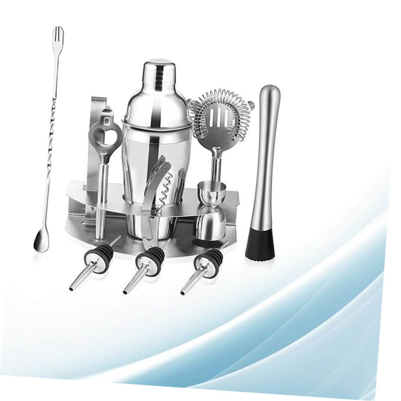 Coctelera de Acero Inoxidable 12 Piezas, Kit Mezclador 550 Ml