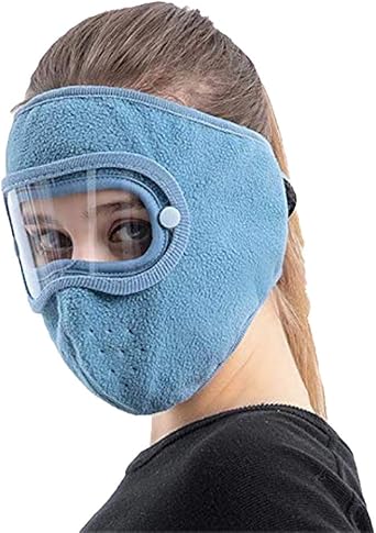 Full Face Protection Headgear, Winter Warm Masks, Polar Fleece Riding Windproof Hd Goggles Face Protection Mouth Shield