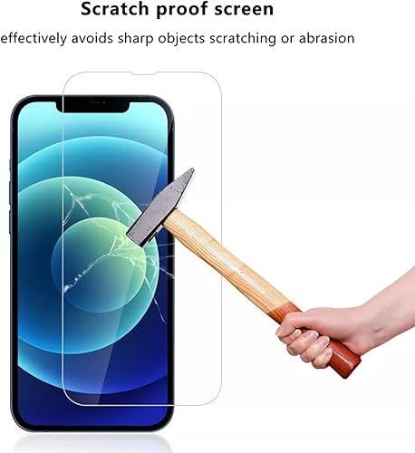 Miniatura 2 de Paquete de 2 protectores de pantalla transparentes + 2 protectores de lente de cámara compatible con fundas de vidrio templado 6.1 pulgadas para