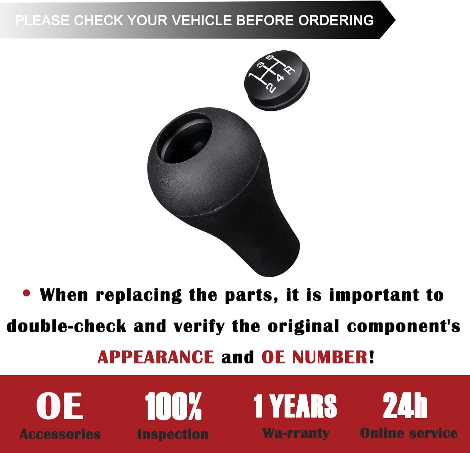 TQPONLY 5 Speed Gear Shift Shifter Knob,Compatible with Dodge Ram Dakota/Jeep Cherokee Wrangler Manual Gear Shift Lever Handles Replaces 52104174