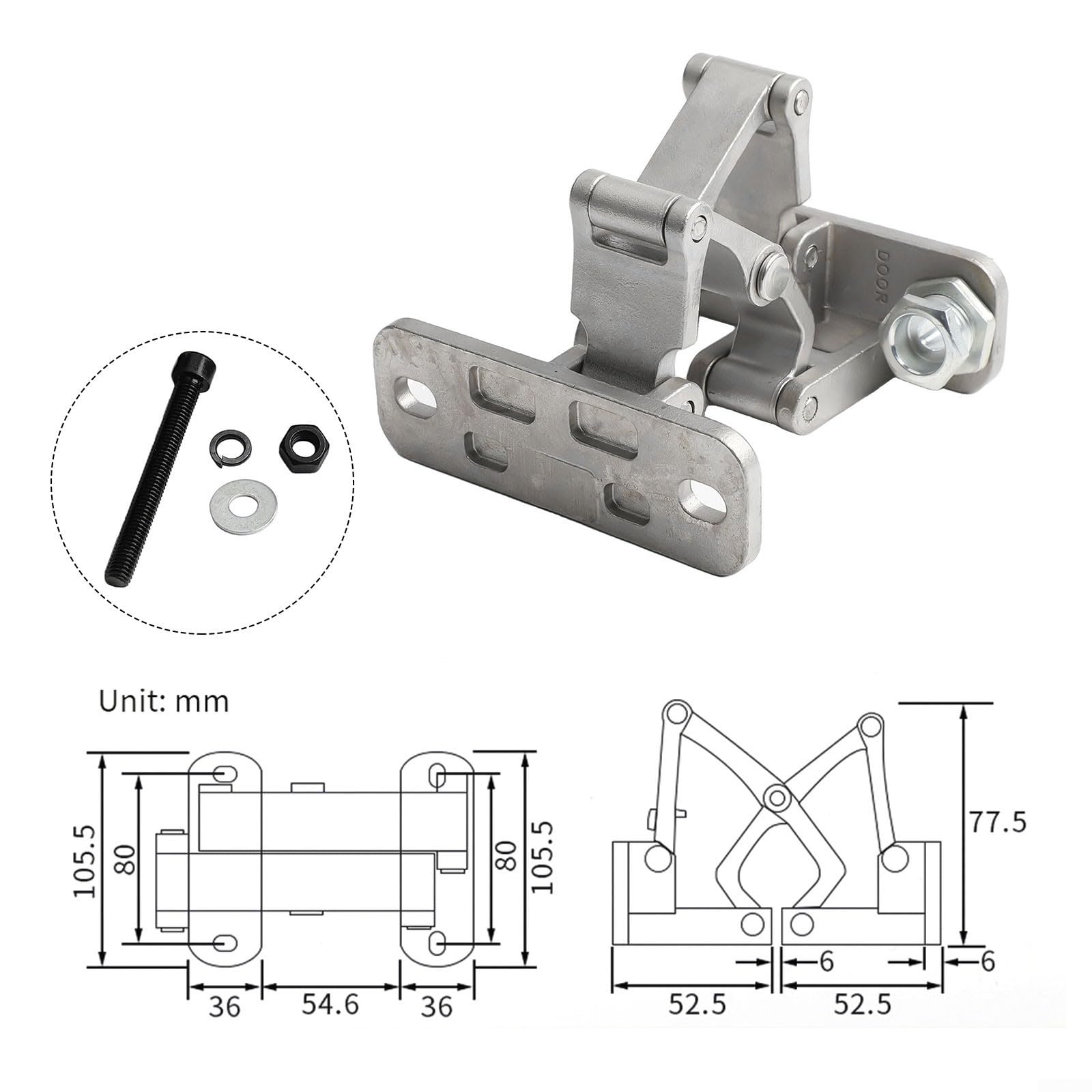 Bisagra de puerta invisible ajustable de acero inoxidable 304 para puertas de piedra, con apertura de 165°, función de seguridad para hidrantes de incendios, carga de 70 kg a 250 kg (L(250