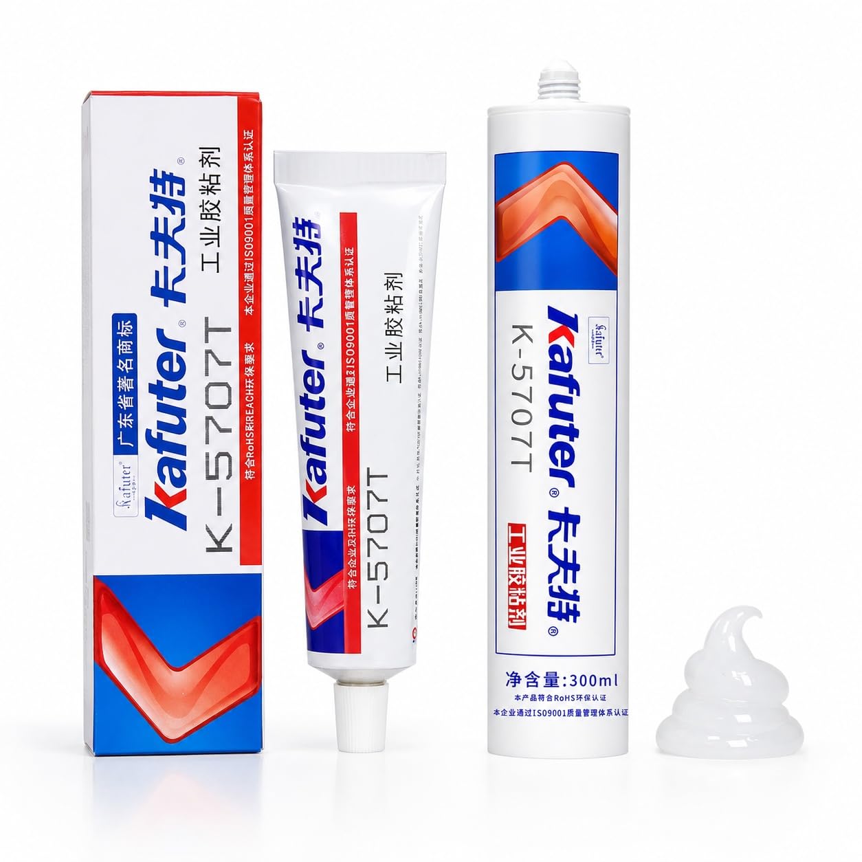 VIDOO Kafuter K-5707T Gel Fijador RTV Transparente Alta Elongación Compuesto Encapsulado Aislante Humedad Resistente Intemperie para Juntas Circuito Delicado - 300ml