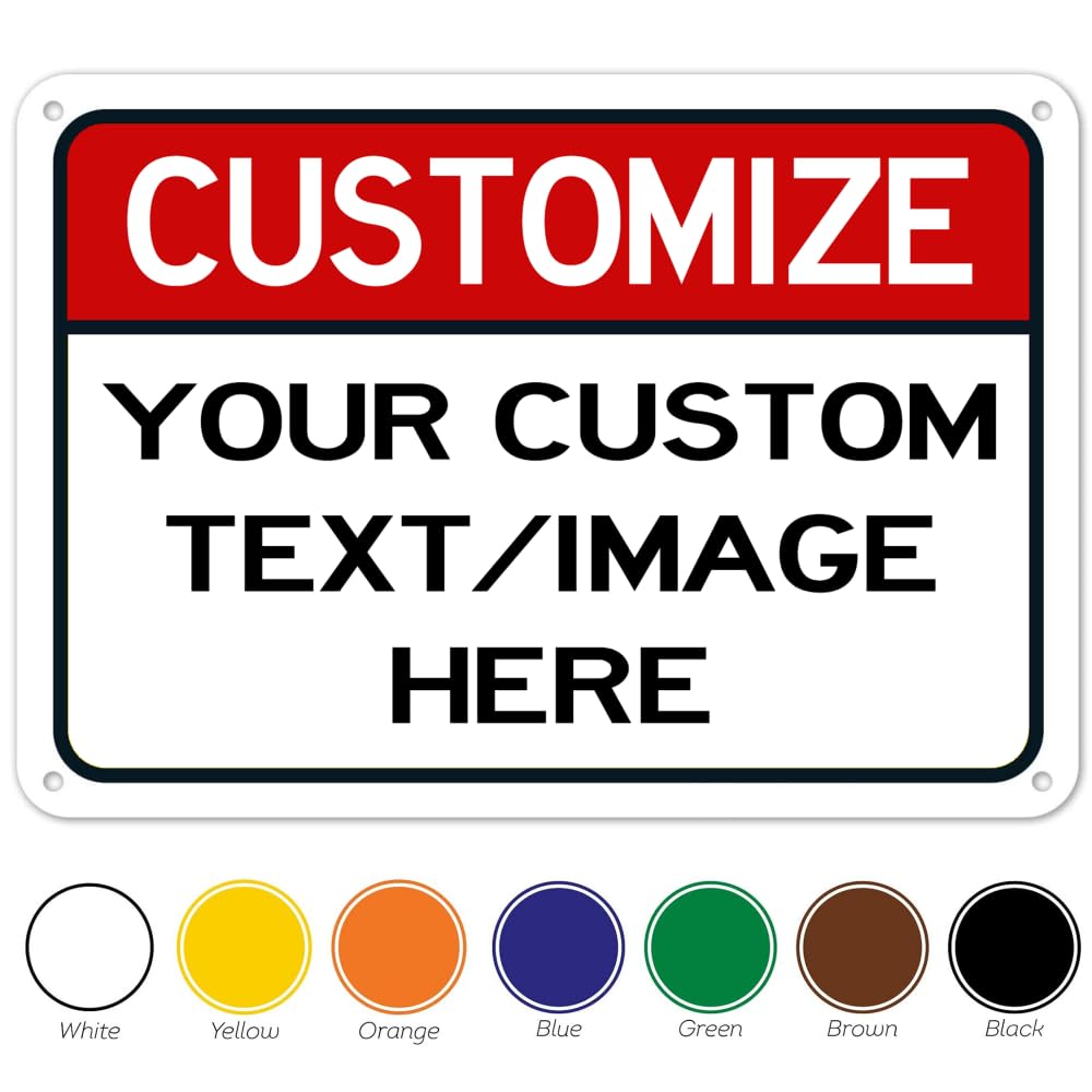 Small Custom Metal Sign 10x7 Inch, Reflective Option, Aluminum Sign for Home, Office and Property Use, UV Printed, Weather Resistant
