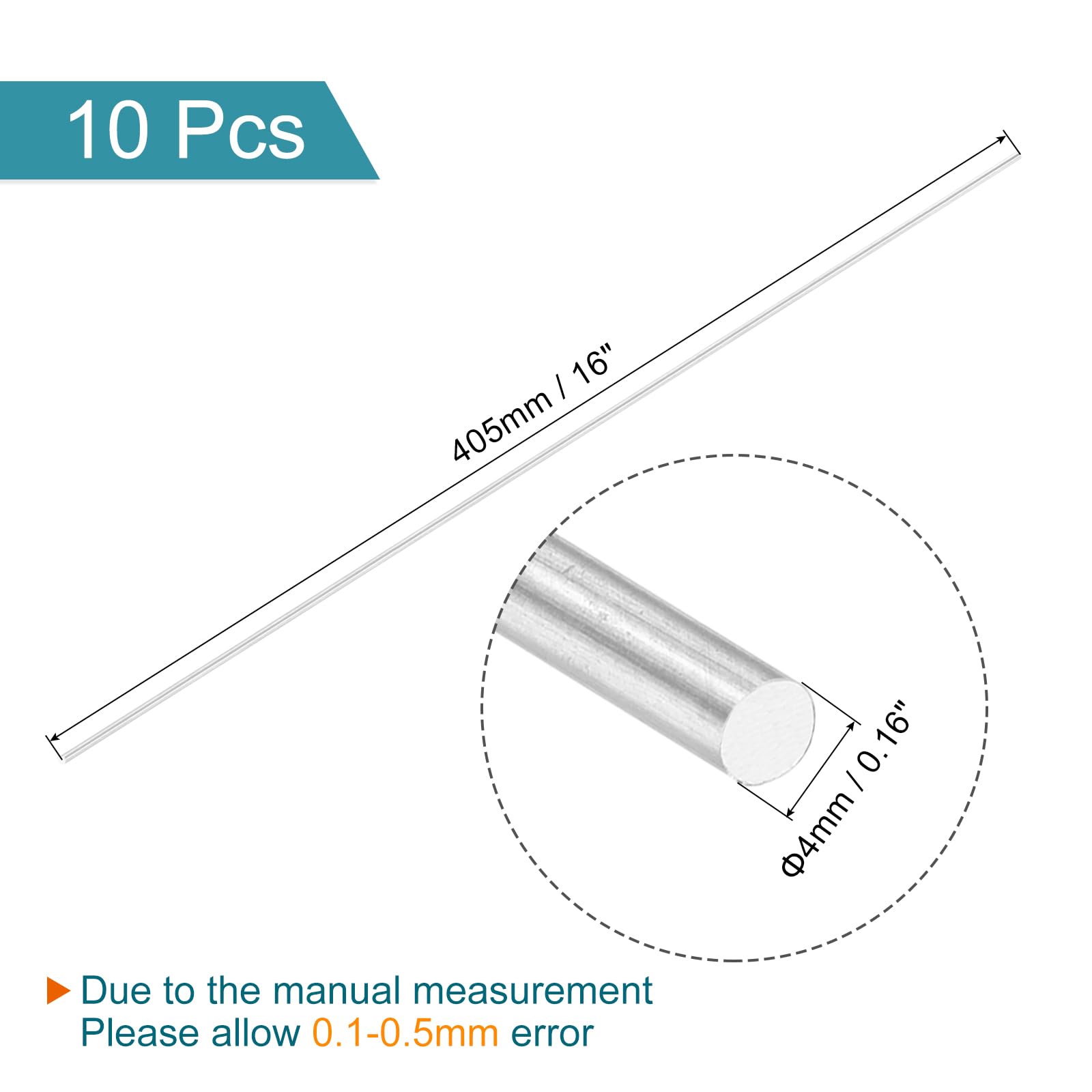 Aluminum Rods - 10 Pack for DIY Projects -2