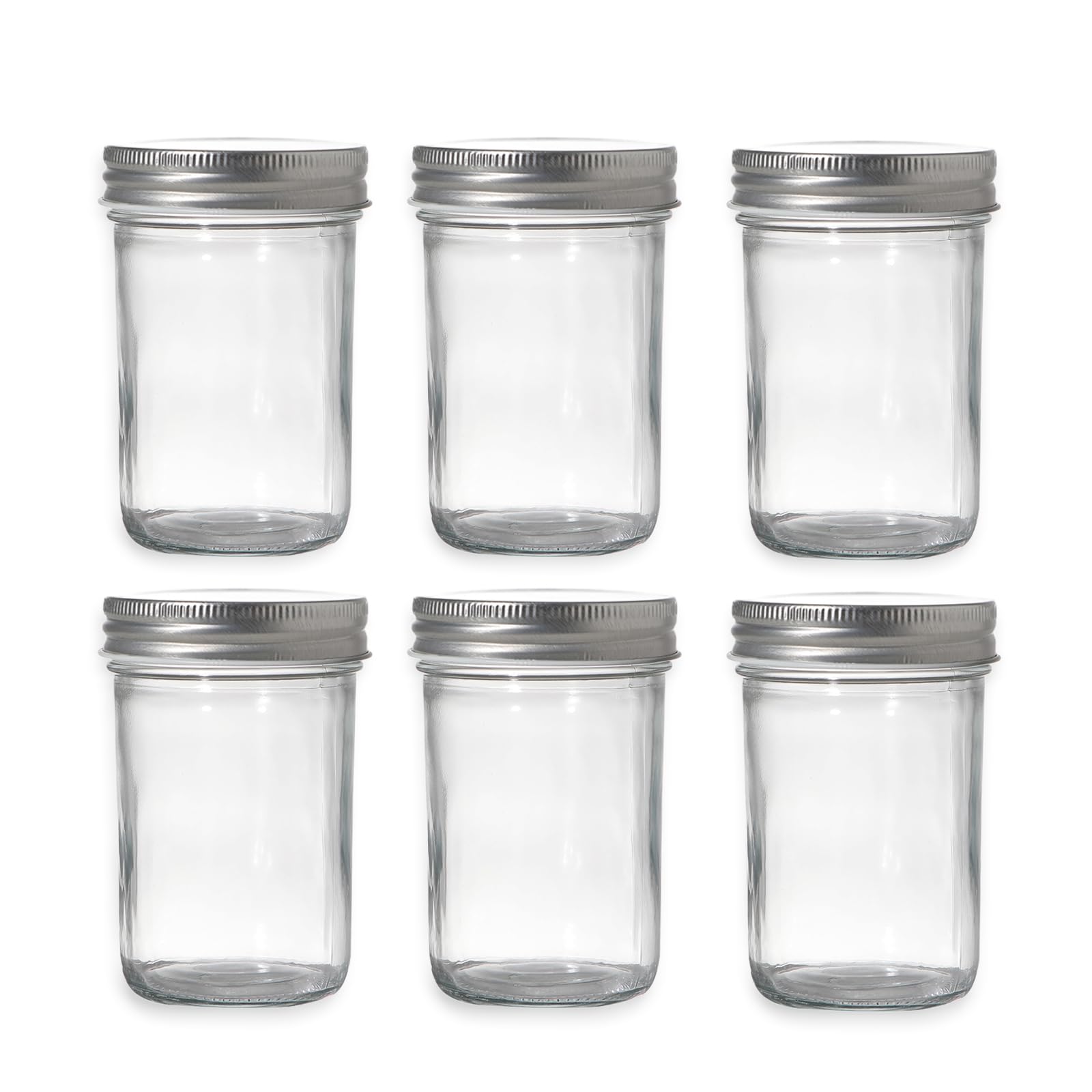 Hniuyun Clear-6Pack-8Oz Mason Jars 8 Oz, 6 Pack 240Ml Canning Jars Jelly Jars With Regular Lids, Clear Glass Storage Containers For Fermenting, Pickling, Overnight Oats, Jam, Shower Favor