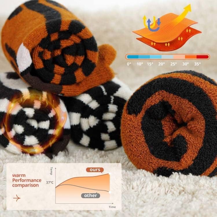 Muezna Kids Wool Ski Socks 2 Pairs Toddler Winter Warm Thermal Snow Socks Boys Girls for Snowboard Skating OTC - Image 2