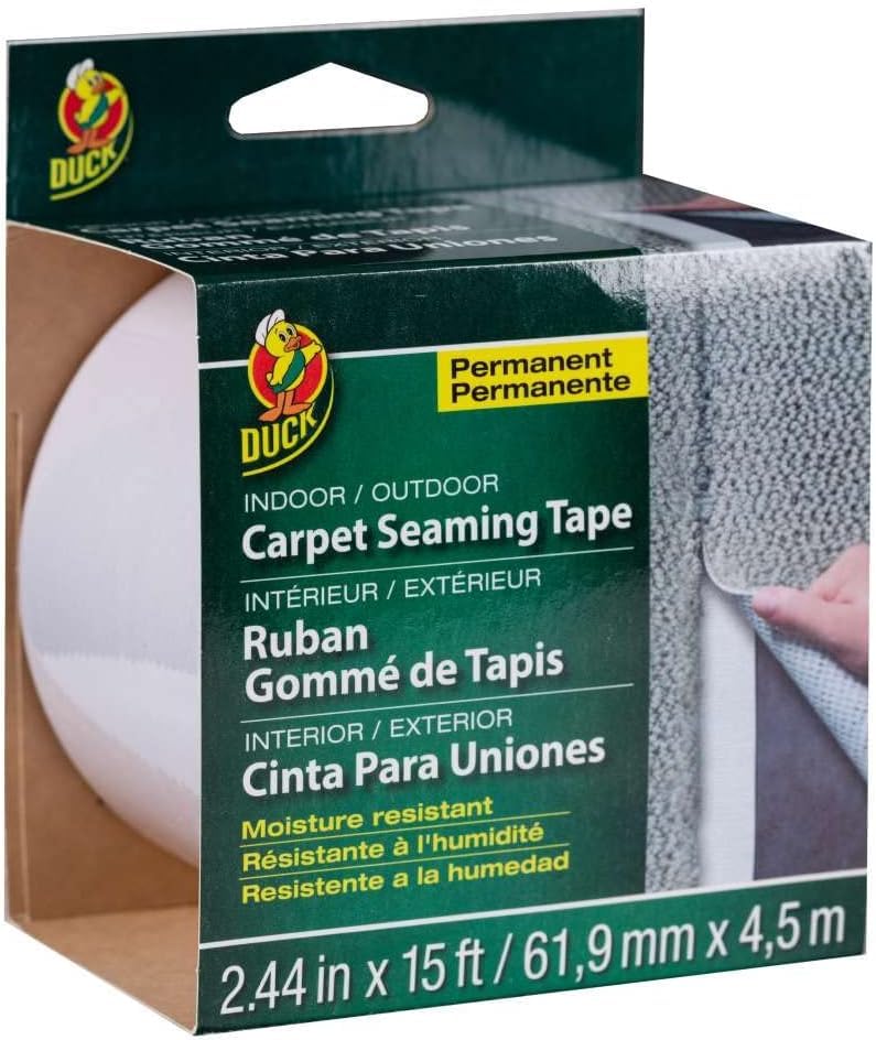 Image of Duck Brand Self-Adhesive Fiberglass Carpet Seaming Tape, 2.44-Inch by 15-Feet, Single Roll (286519) (Pack of 12)