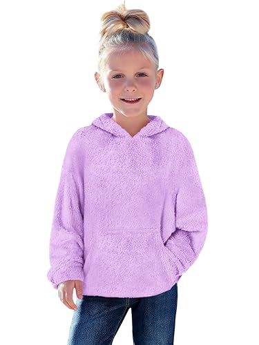 Haloumoning Toddler Girls Fuzzy Fleece Hoodies Baby Kids Warm Pullover