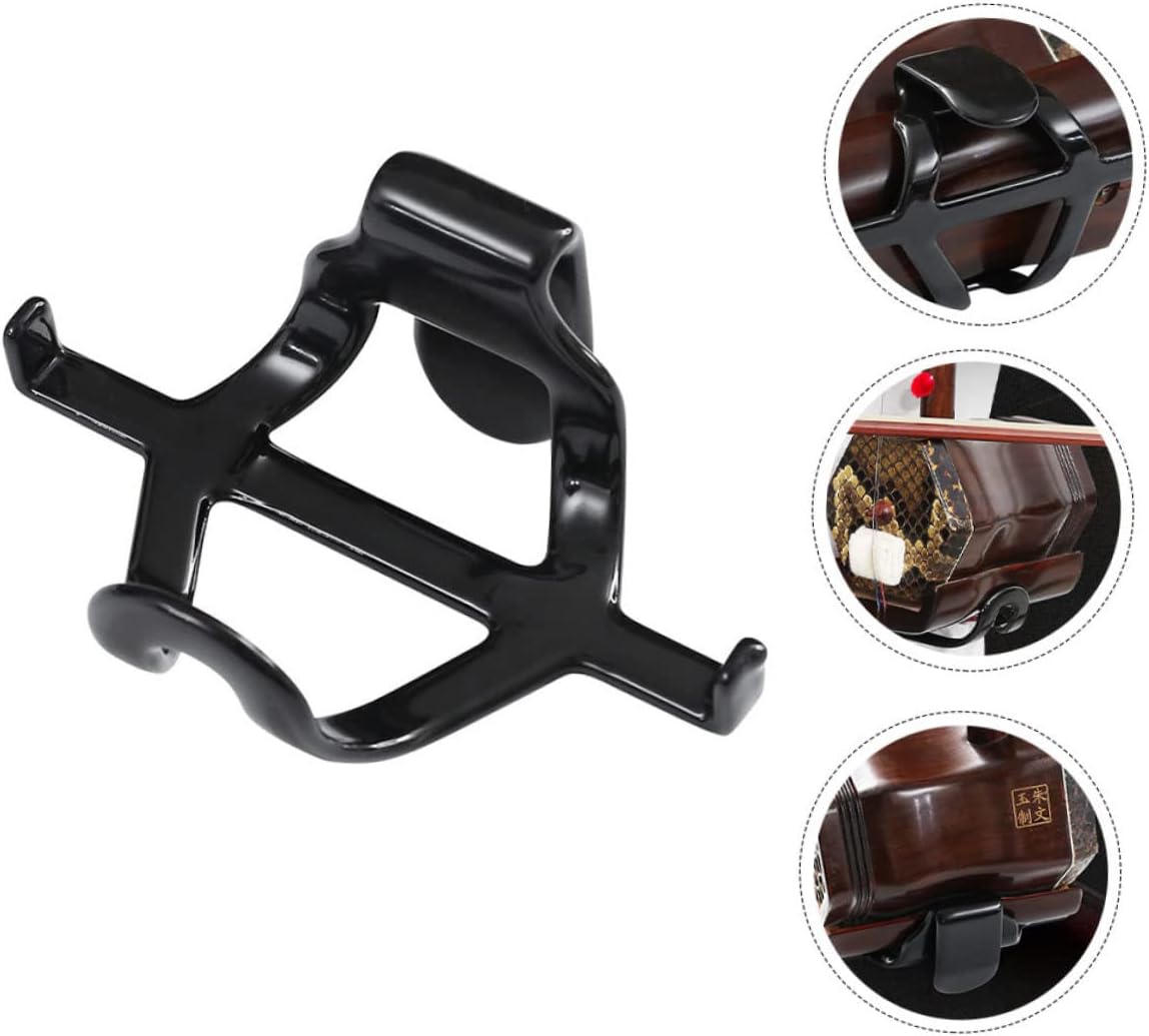 Vaguelly Portable Erhu Waist Support Bracket Adjustable Height Erhu Stand for Performances Sturdy Black Holder Hook