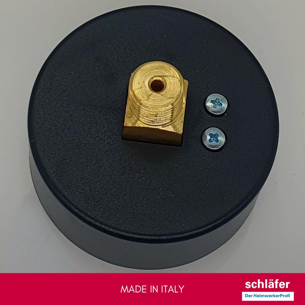 Schläfer 0930165 | Manomètre hydraulique arrière 1/4" Raccord axial 0-6 bar Échelle 63 mm pour systèmes de chauffage air-eau Indicateur de pression hydraulique