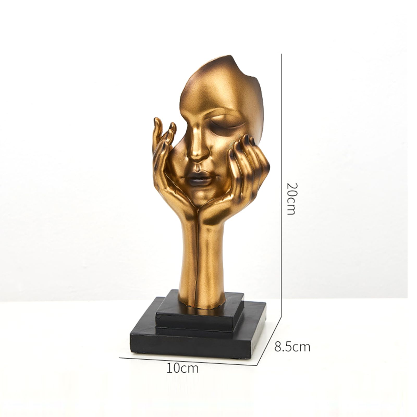 Statue Femme Lisant Dorée - Sculpture Penseur 11,5x8x6 Cm, Résine, Déco Moderne Salon/Bureau