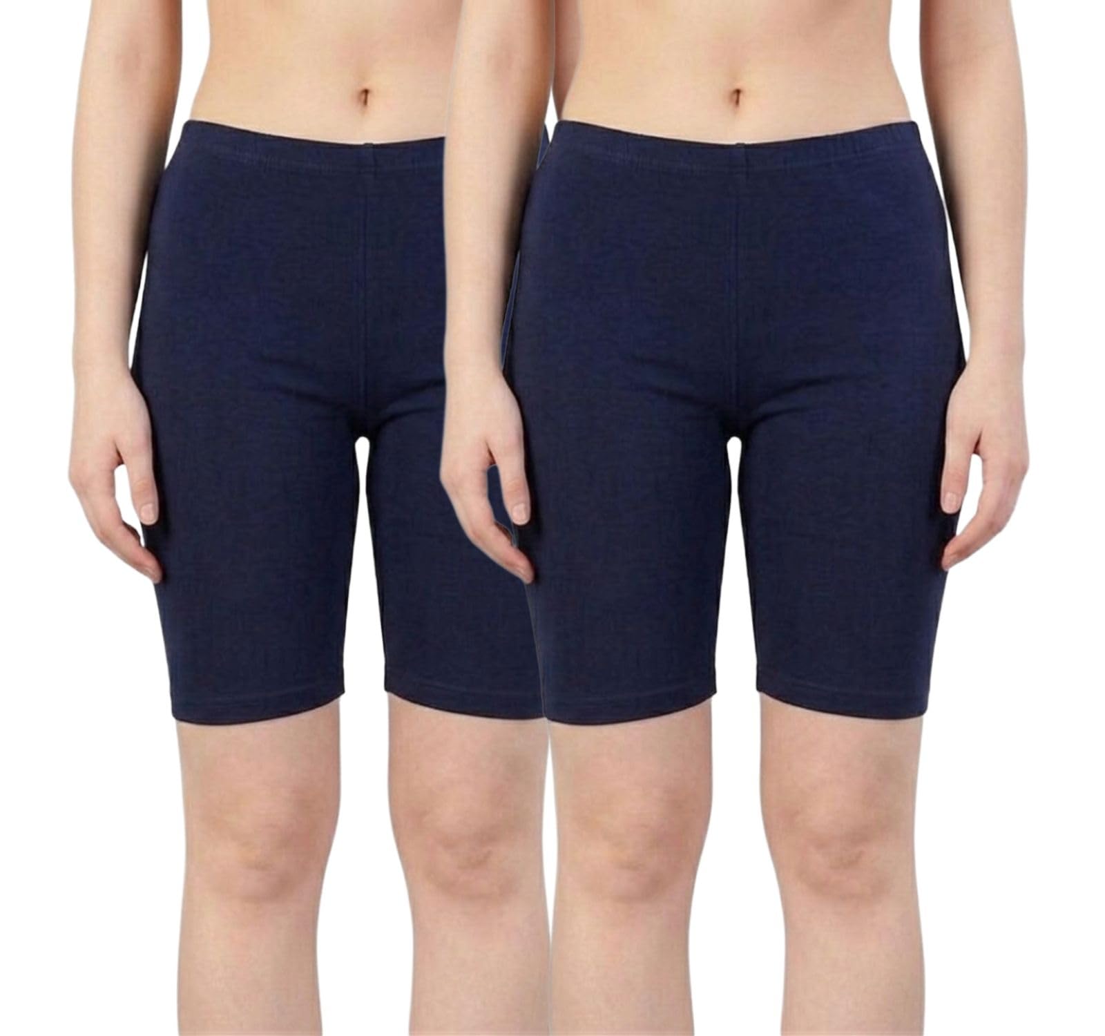 Slim Fit Combo of 2 Cotton Shorts for Women |Pack of 2 Cycling Shorts for Woman |Tights for Women for Dresses |Running Shorts for Girls |Women Shorts for Workout, Gym, Sports and Yoga |-image-26