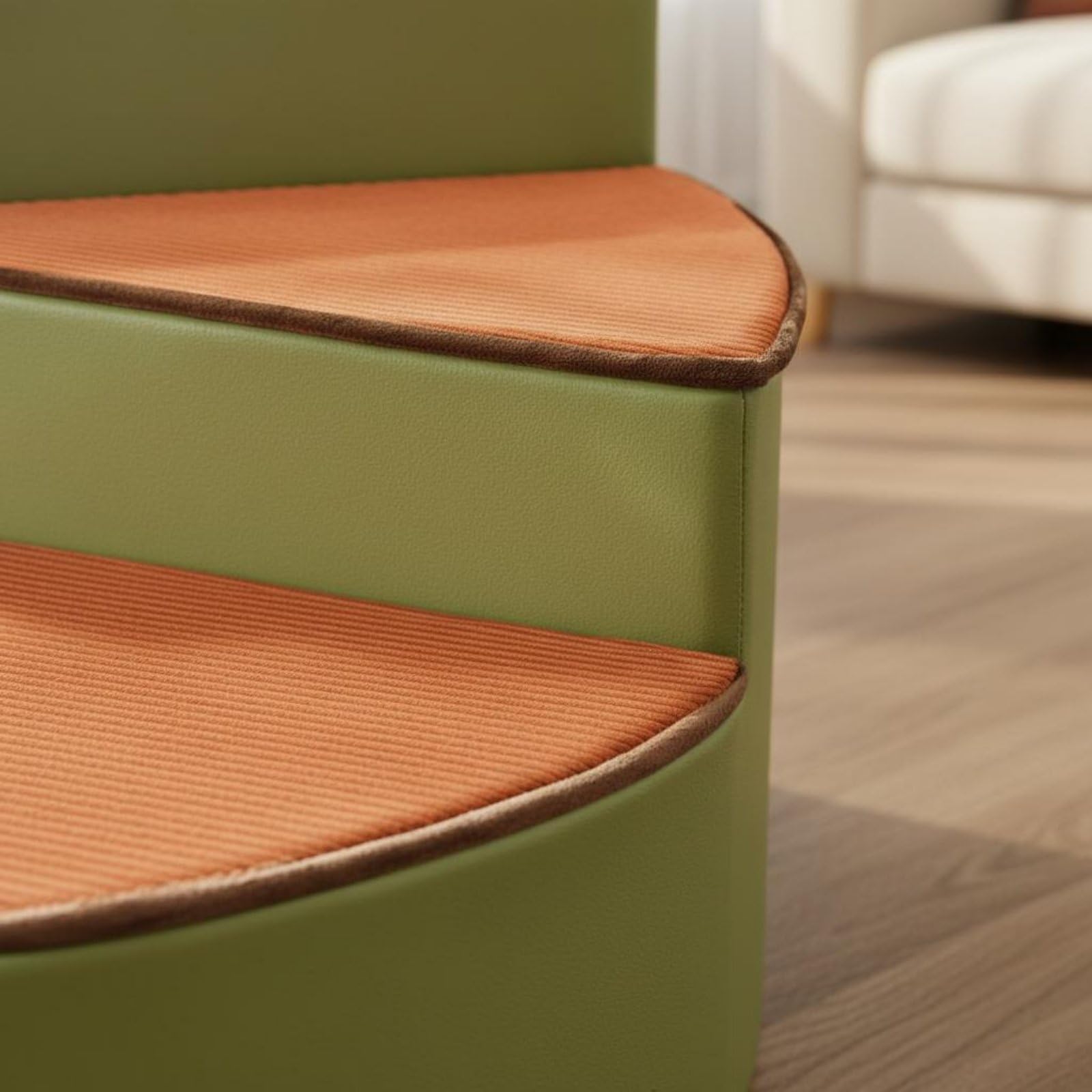 Escalera Industrial para Animales Escalerilla de Espuma con Diseño en Espiral Soporte Firme para Articulaciones Funda Desmontable y Lavable Apta para, Cuadro Colorido, 3 Pasos 45-31cm