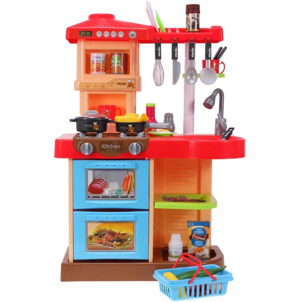 Bakaji Cucina Giocattolo per Bambini con Fornello Funzionante Luci e Suoni forno e Lavastoviglie Apribili Lavello e 30 Accessori My Little Chef Gioco Inclusi Dimensione 52 x 26 x 72 cm (Azzurro)