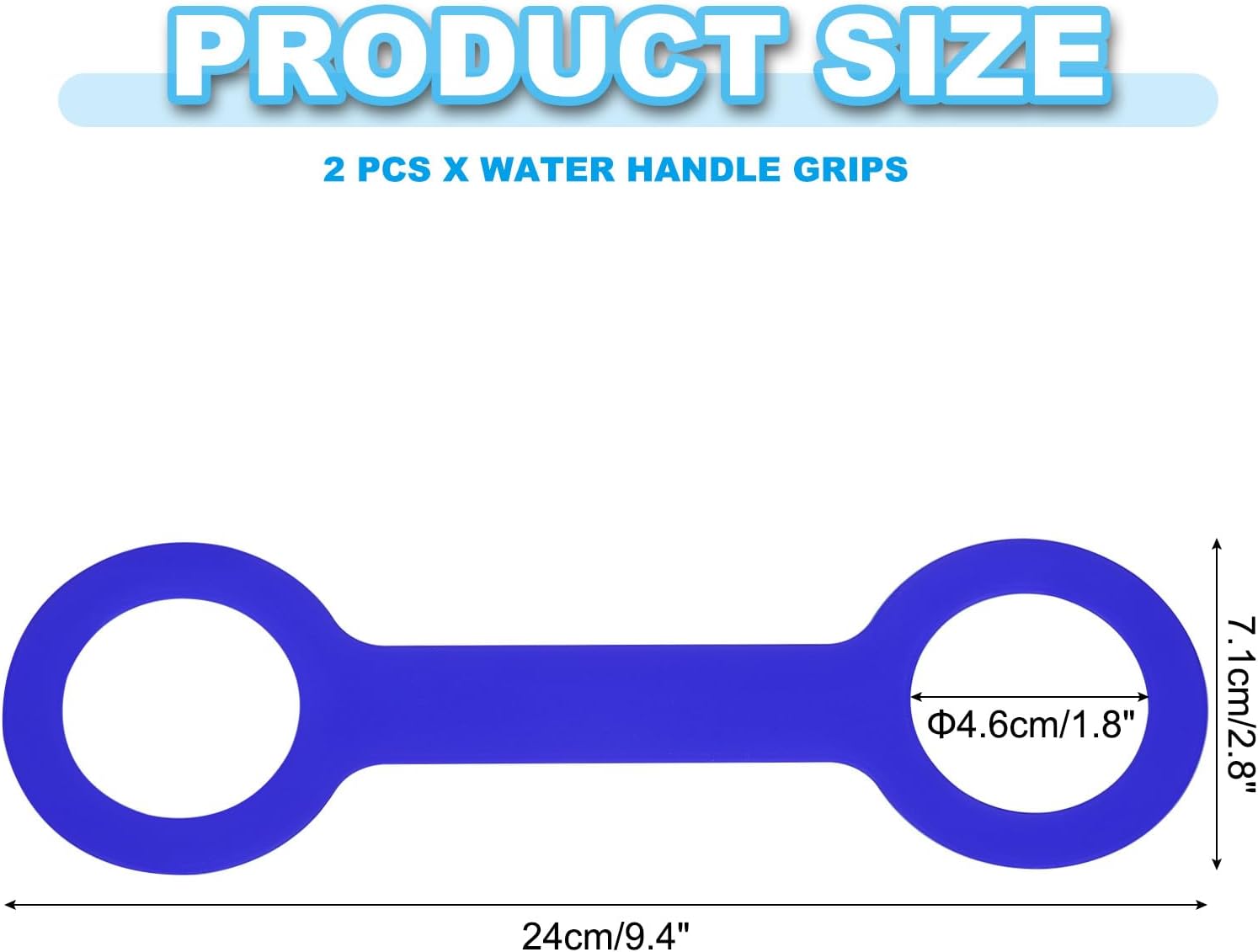 Water Bottle Carrier Grip, 2 Pcs Portable Soft Silicone Non-Slip Water Handle Grip Water Bottle Holder Strap for Outdoor Running Bike Gym Jogging Carrying, Blue