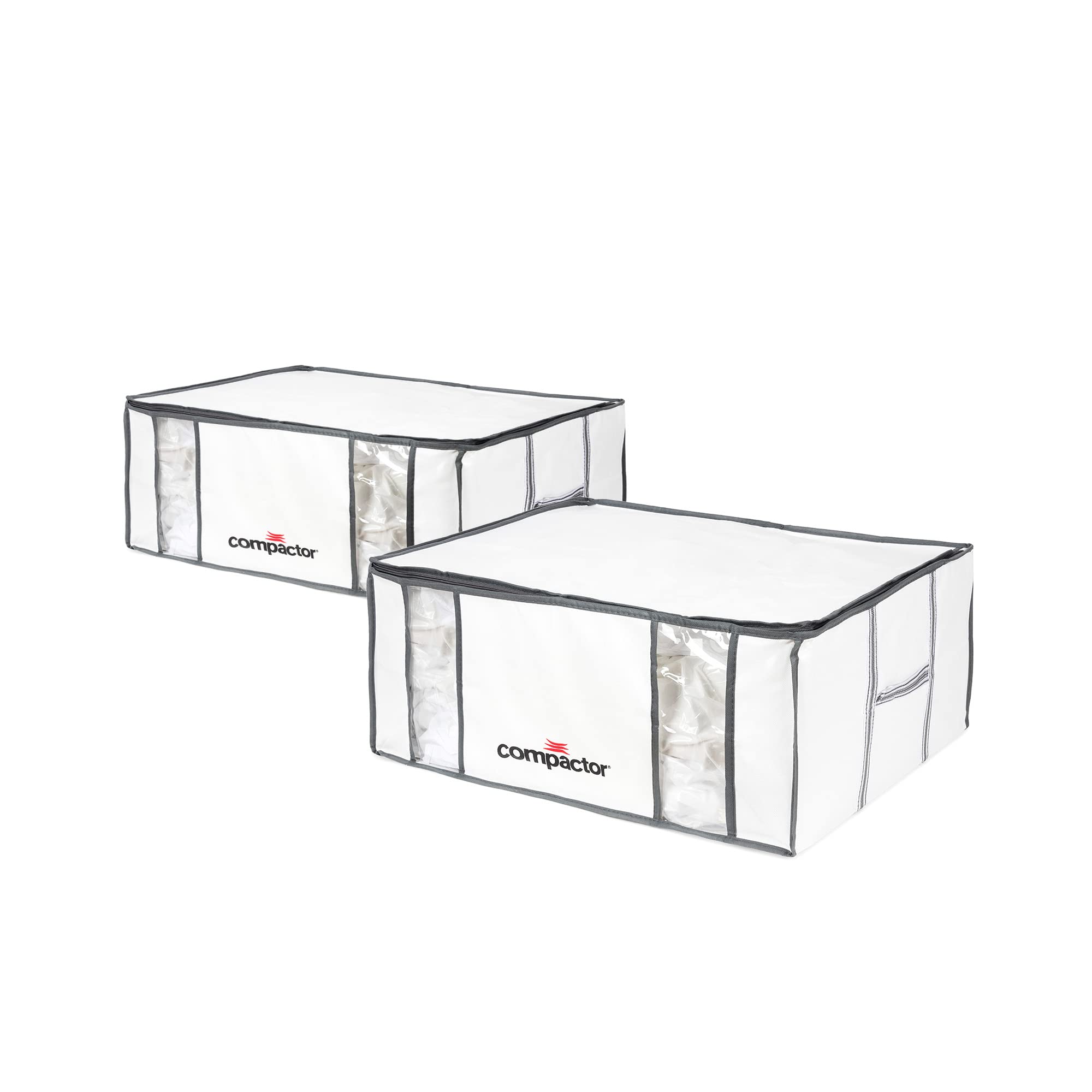 Compactor Life 3D Semi-Rigid Vacuum Storage Boxes XXL - Set of 2, White, Space-Saving up to 75 Percent