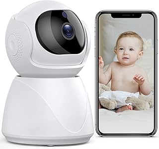 كاميرا مراقبة واي فاي لمراقبة الاطفال والحيوانات الاليفة والقطط والكلاب، كاميرا 360 درجة بصوت ثنائي الاتجاه، وخاصية تتبع الحركة ورؤية ليلية متوافقة مع اليكسا