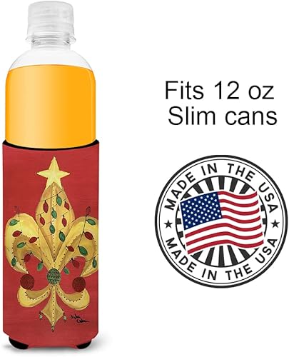 Vista 87 de Caroline's Treasures 8137LITERK Mardi Gras Fleur de lis Nation Botella de vino Hugger Botella Enfriador de Frigorífico Funda Abrazador Lavable a