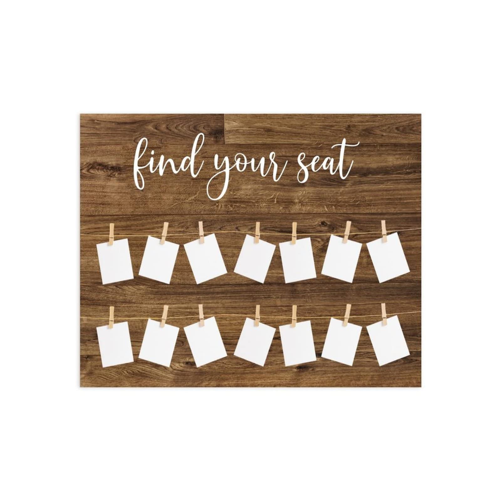 Hochzeitsschild mit der Aufschrift "Find Your Seat", rustikales Hochzeitsschild, Holzschild, Sitztabelle, Hochzeitsdekoration, 40,6 x 50,8 cm