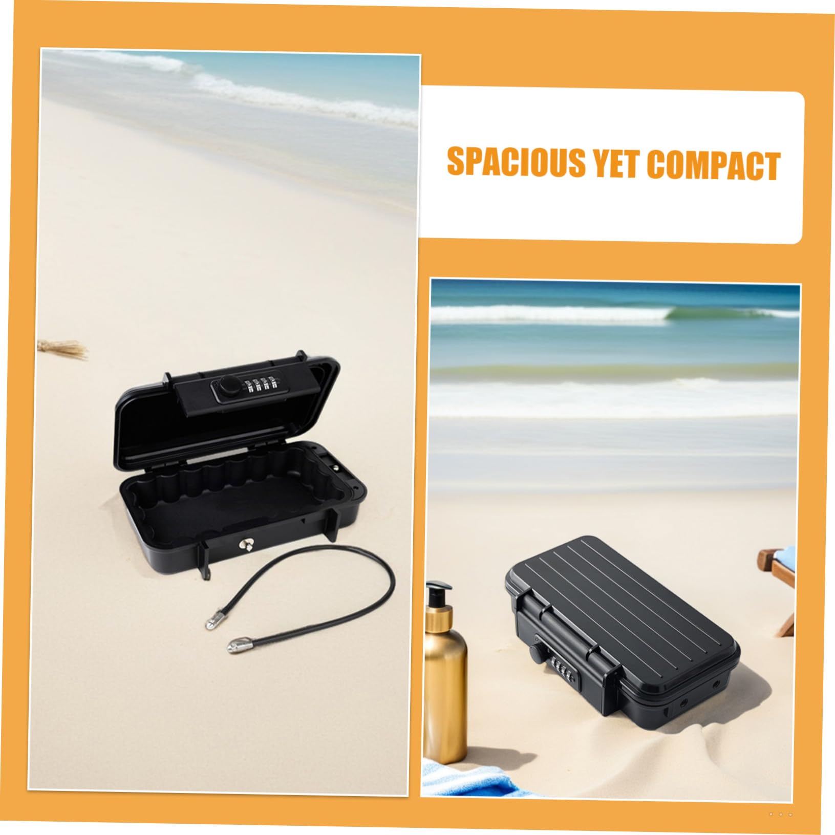 GALPADA Cassetta di Sicurezza Portatile Combinazione e Resistente alle Cadute per Spiaggia Viaggio Hotel Casa Ufficio e Auto Cavo Metallico per Sicurezza