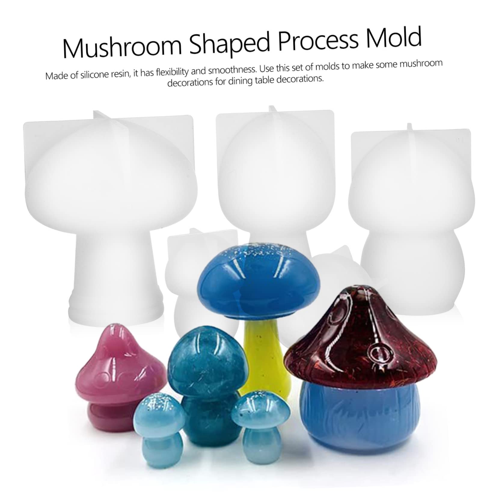 TEHAUX 10pezzi Stampi in Silicone Forma Di Fungo Di Stampi Per Decorazioni Fai Da Te in Resina Epossidica Per Casa