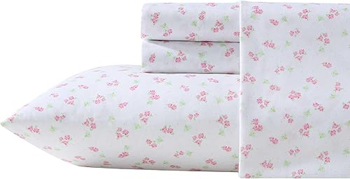 Laura Ashley Kids - Juego de sábanas individuales, juego de ropa de cama suave y resistente a las arrugas para niños pequeños, bolsillos profundos,