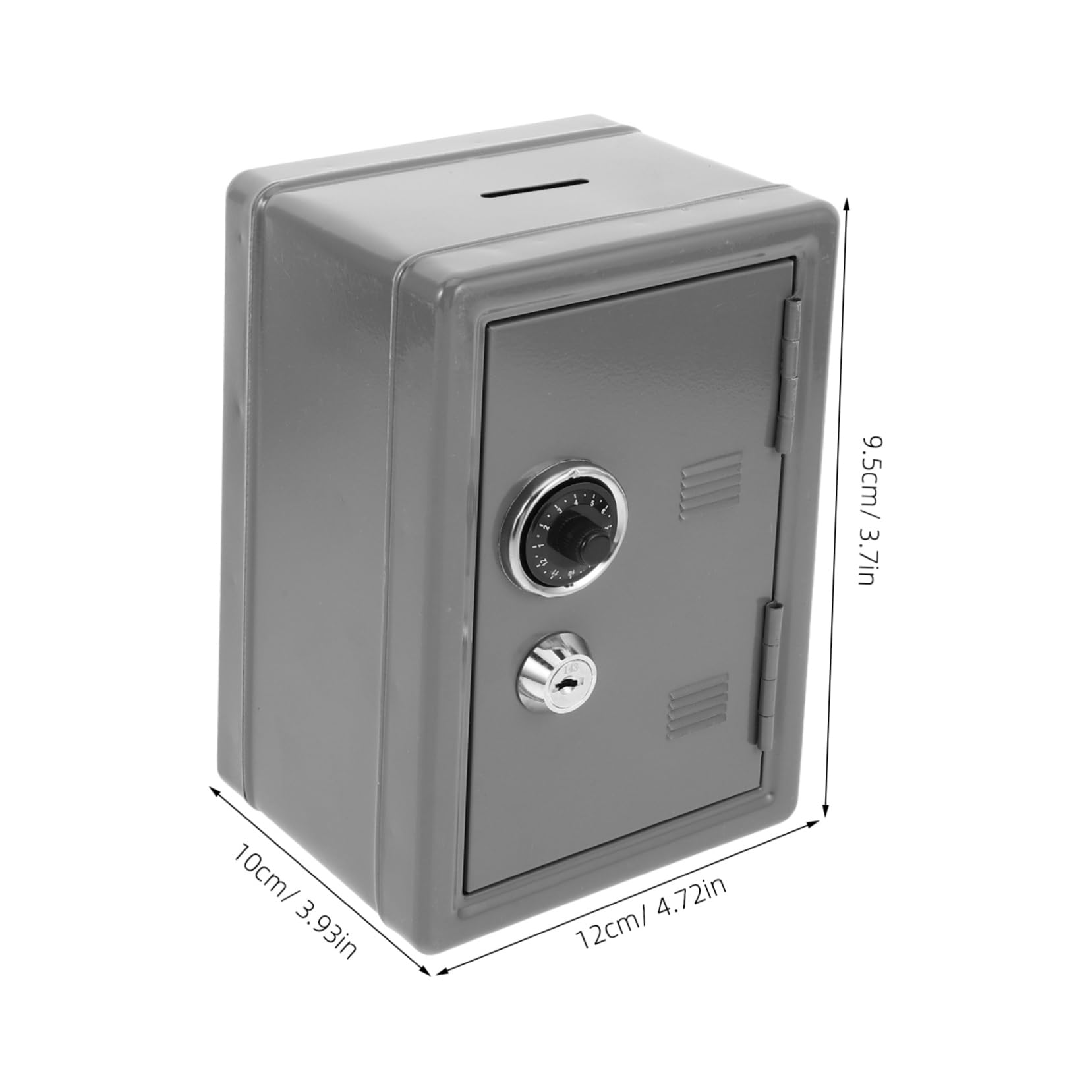 SHINEOFI Cassaforte Scatola Portatile in Ferro Argento di Sicurezza Anti-effrazione e Protettiva Serratura a Chiave per Chiavi e Soldi per Casa e Viaggio