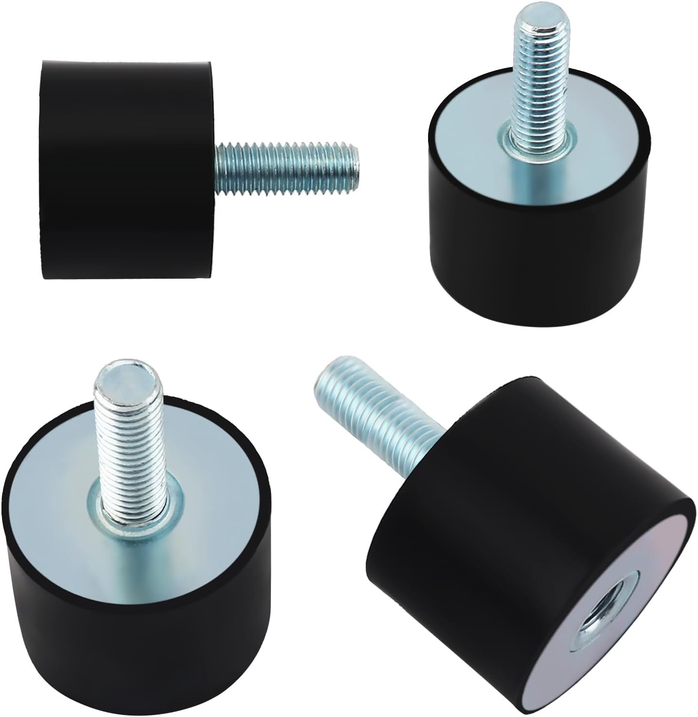 4Pcs M10 Thread Rubber Mounts VD Type Rubber 40x30mm Shock Absorber for Air Compressors/Garage Motor with Studs, Rubber Cylindrical Vibration Isolation Mount